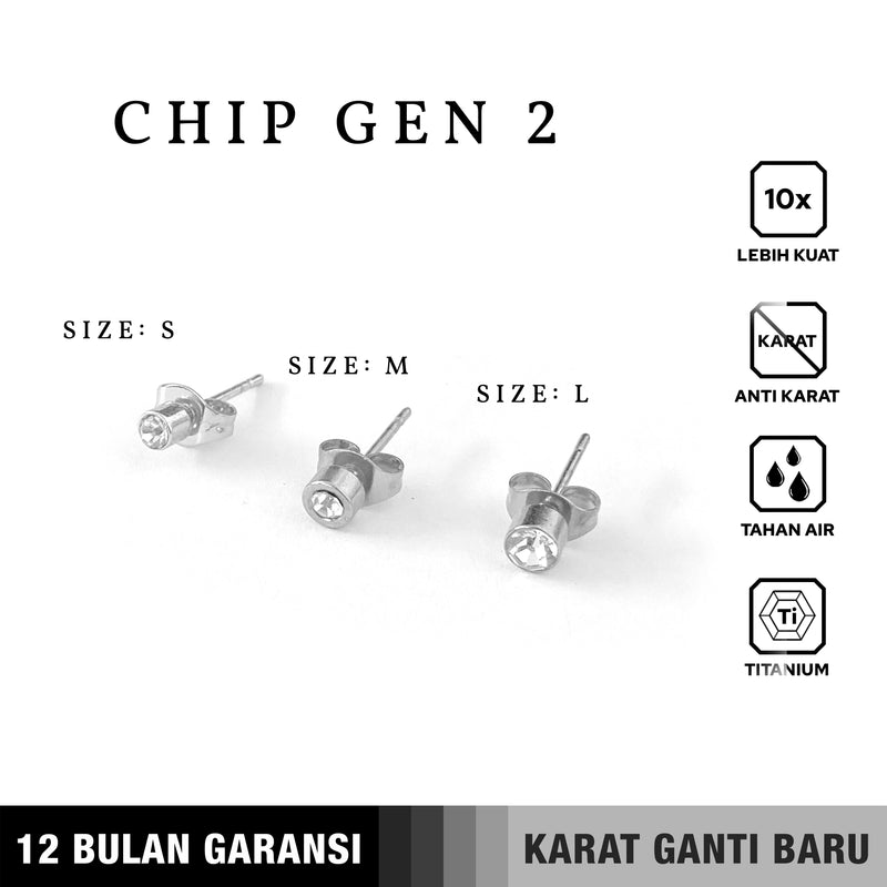 Emrys CHIP GEN 2  EARING 1 Pasang  Anting Tindik TITANIUM Anti Karat Pria dan Wanita