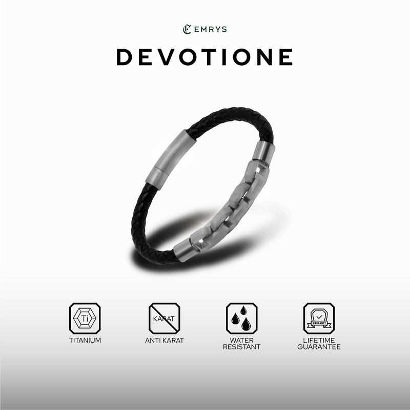 Emrys DEVOTIONE Real Leather Gelang Kulit Asli Pria Wanita