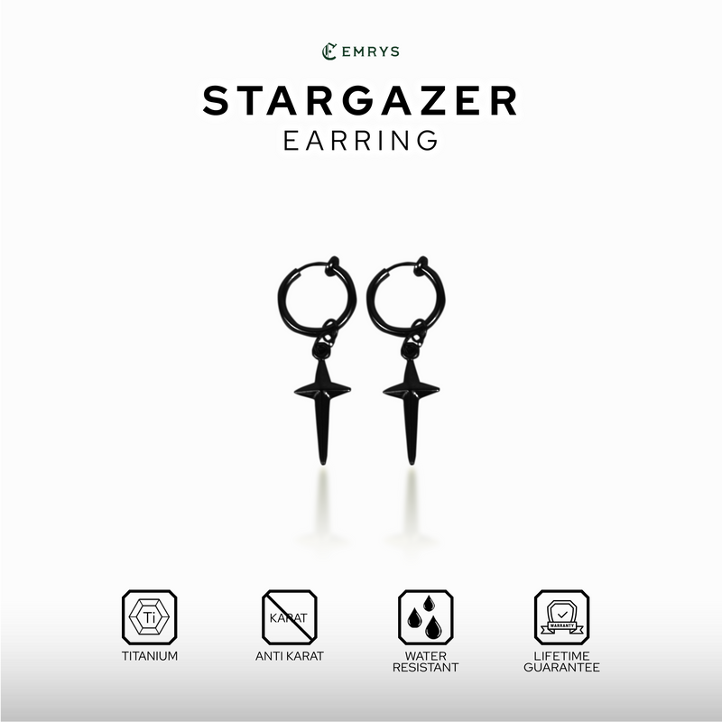 Emrys STARGAZER ANTING Jepit Titanium Anti Karat Pria dan Wanita