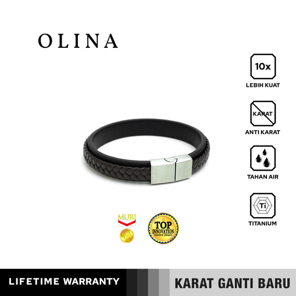 Emrys OLINA Bracelet Real Leather Gelang Kulit Pria Wanita