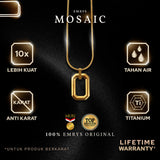 Emrys Liontin Set MOSAIC Kalung Liontin Titanium Anti Karat Pria Wanita