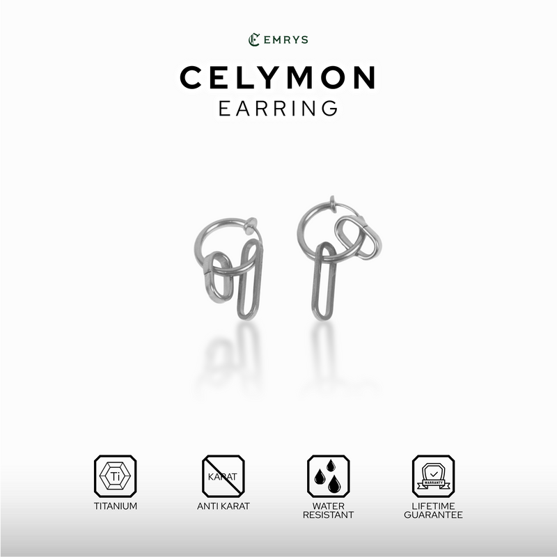 Emrys CELYMON ANTING Jepit Titanium Anti Karat Pria dan Wanita