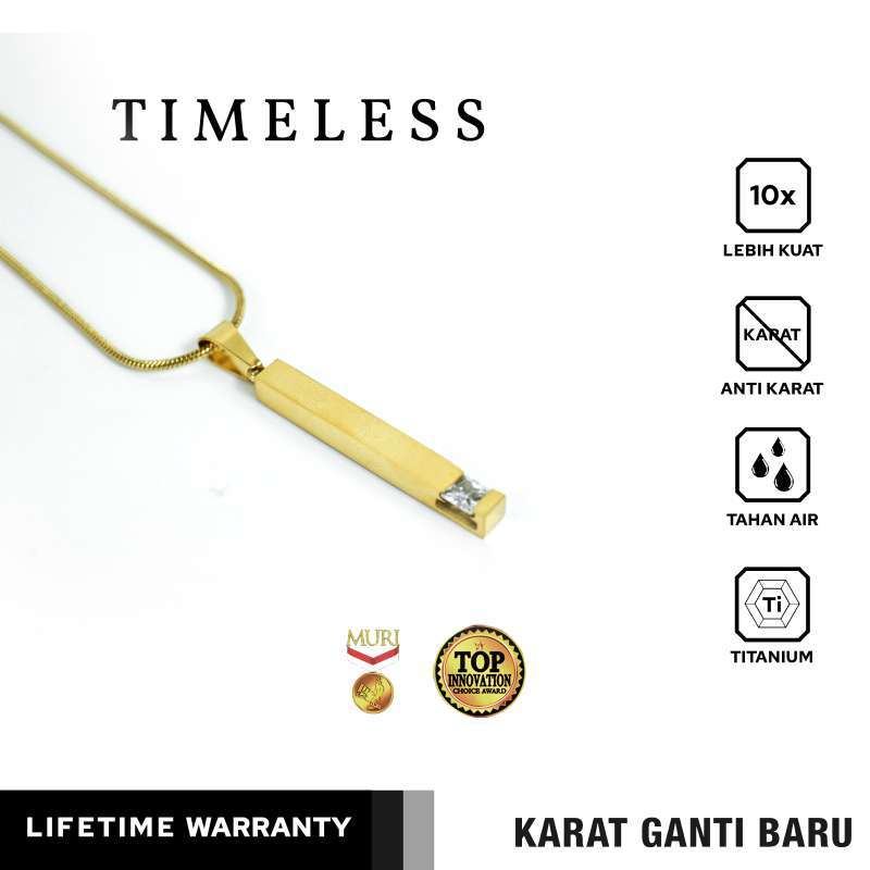Emrys Liontin Set TIMELESS Real Titanium Anti Karat Kalung Titanium Pria Wanita