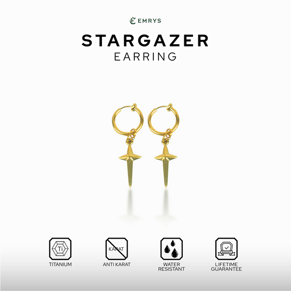 Emrys STARGAZER ANTING Jepit Titanium Anti Karat Pria dan Wanita