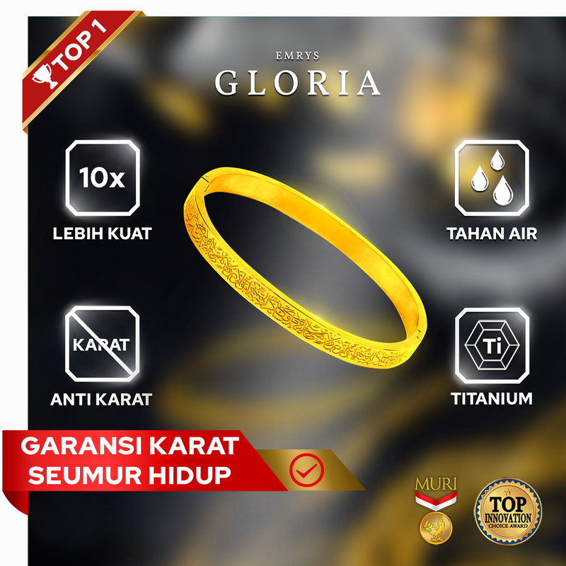 Emrys GLORIA Titanium Real Anti Karat Gelang Titanium Pria Wanita