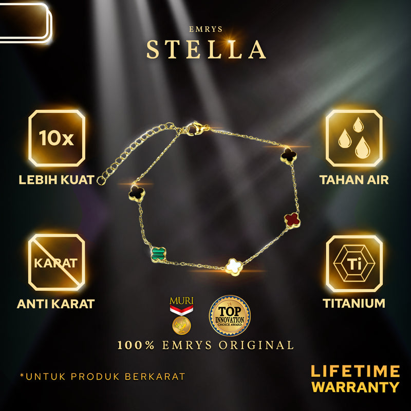 Emrys Premium Bracelet STELLA Titanium Gelang Anti Karat Pria Wanita