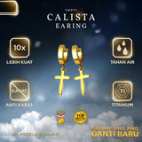 Emrys CALISTA Salib Anting Tindik TITANIUM Anti Karat Pria dan Wanita