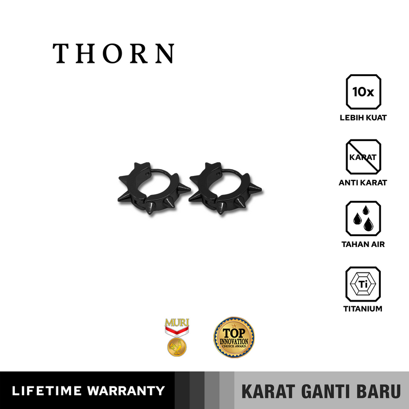 Emrys THORN ANTING Tindik Titanium Anti Karat Pria dan Wanita