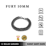 Emrys Premium Fury 10mm BRACELET Real Titanium GELANG Anti Karat Pria Wanita