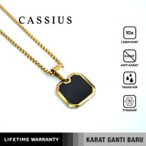 Emrys Liontin Set CASSIUS Kalung Liontin Titanium Anti Karat Pria Wanita