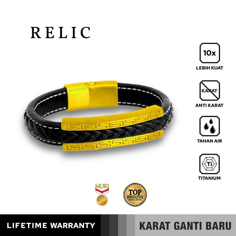 Emrys RELIC Bracelet Real Leather Gelang Kulit Pria Wanita