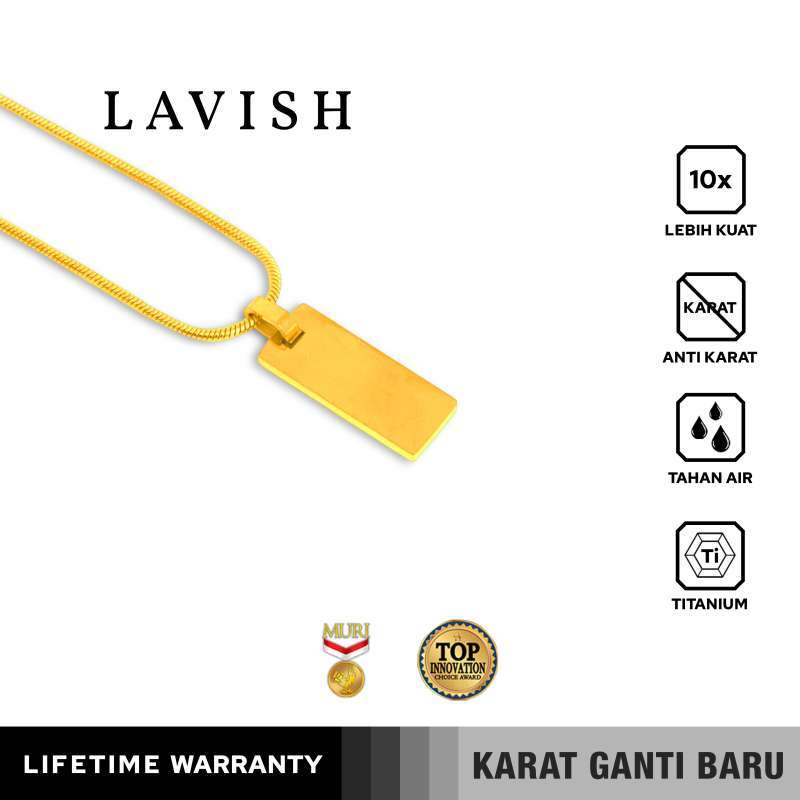 Emrys Liontin Set LAVISH Real Titanium Anti Karat Kalung Titanium Pria Wanita