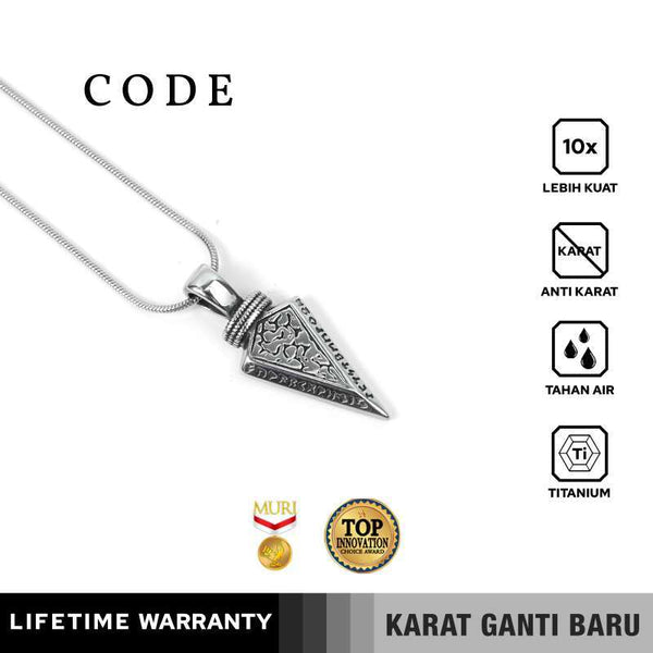 Emrys Liontin Set CODE Real Titanium Anti Karat Kalung Titanium Pria Wanita