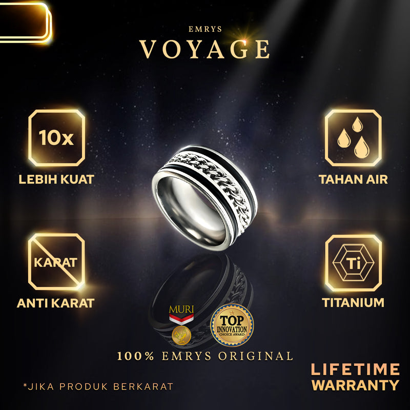 Emrys VOYAGE Premium Ring Cincin Titanium Pria Wanita