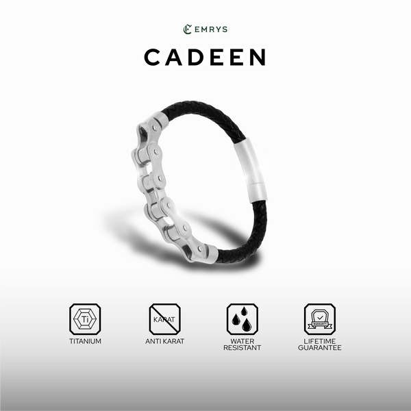 Emrys CADEEN Real Leather Gelang Kulit Asli Pria Wanita
