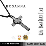 Emrys Liontin Set HOSANNA Titanium Anti Karat Kalung Liontin Salib Titanium Pria Wanita