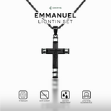 Emrys Liontin Set EMMANUEL Titanium Anti Karat Kalung Liontin Salib Titanium Pria Wanita