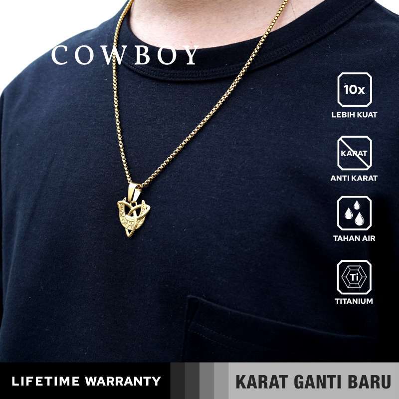 Emrys Liontin Set MOON KNIGHT Real Titanium Anti Karat Liontin Titanium Pria Wanita