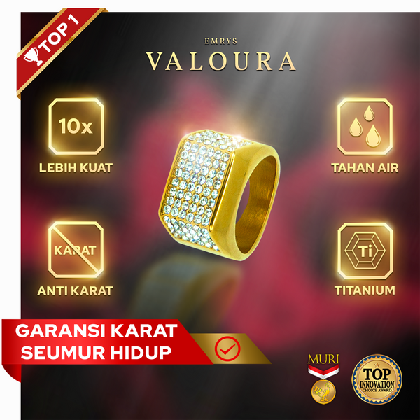 Emrys VALOURA Premium Ring Cincin Titanium Pria Wanita