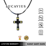 Emrys Liontin Set LUCAVIUS Titanium Anti Karat Kalung Liontin Salib Titanium Pria Wanita