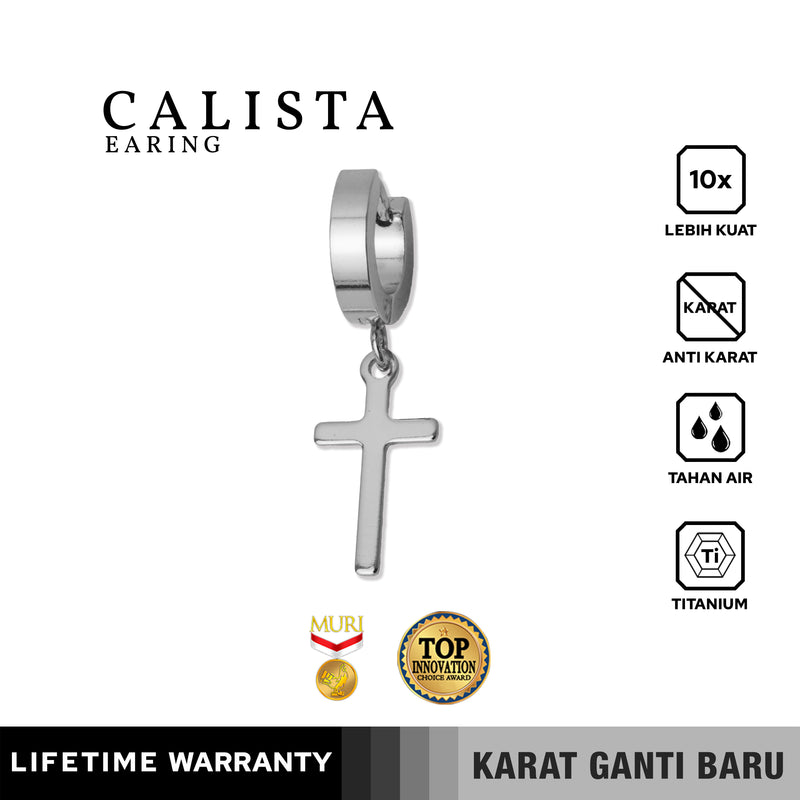 Emrys CALISTA Salib Anting Tindik TITANIUM Anti Karat Pria dan Wanita