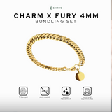 Emrys Bundling Charm X Bracelet Titanium Anti Karat Gelang Titanium Pria Wanita