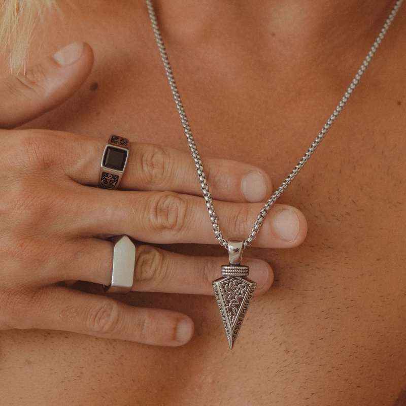 Emrys Liontin Set CODE Real Titanium Anti Karat Kalung Titanium Pria Wanita