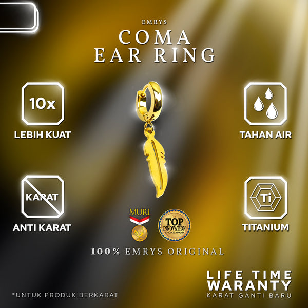 Emrys COMA Anting Tindik Titanium Anti Karat Pria dan Wanita