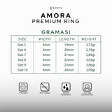 Emrys Premium Ring AMORA Real Titanium Anti Karat Cincin Titanium Pria Wanita