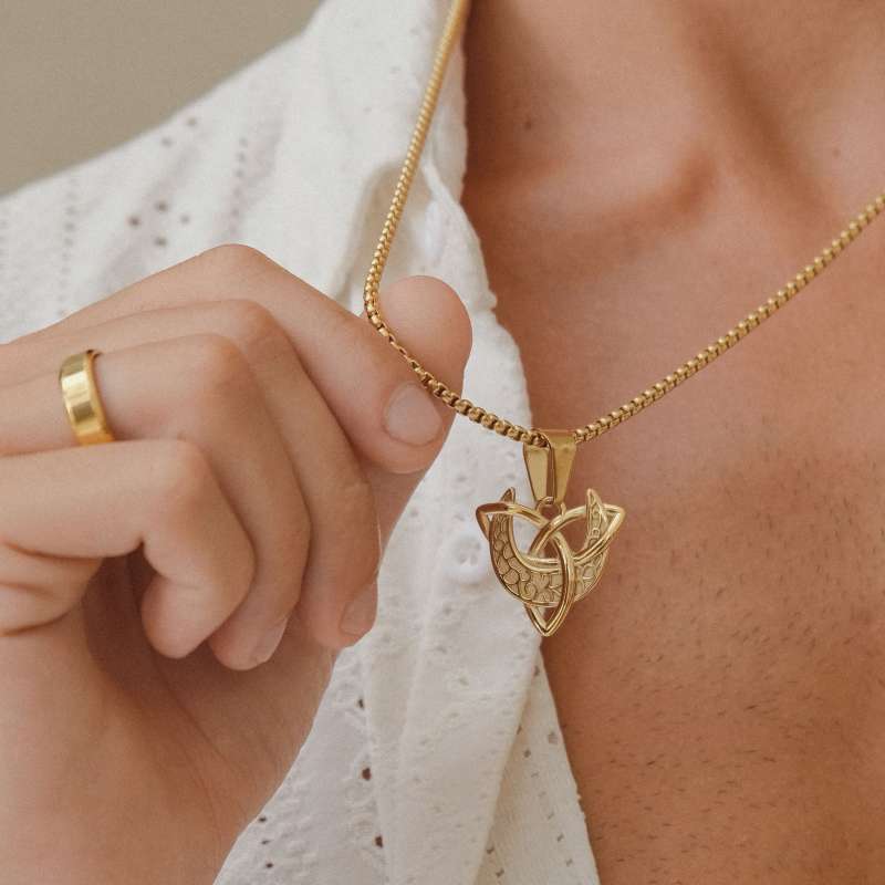 Emrys Liontin Set MOON KNIGHT Real Titanium Anti Karat Liontin Titanium Pria Wanita