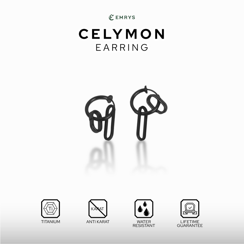 Emrys CELYMON ANTING Jepit Titanium Anti Karat Pria dan Wanita