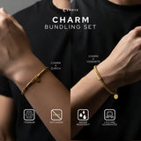 Emrys Bundling Charm X Bracelet Titanium Anti Karat Gelang Titanium Pria Wanita