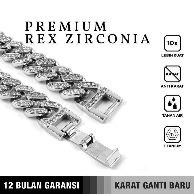 Emrys Bracelet PREMIUM REX ZIRCONIA Gelang Rantai Titanium Pria Wanita