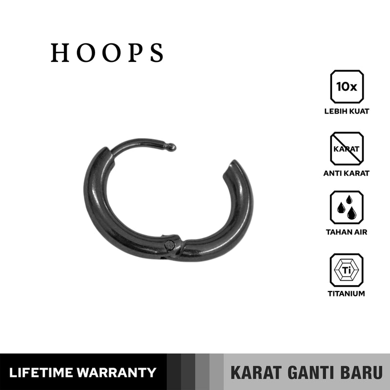 Emrys HOOPS 1 PASANG Anting Tindik TITANIUM Anti Karat Pria dan Wanita