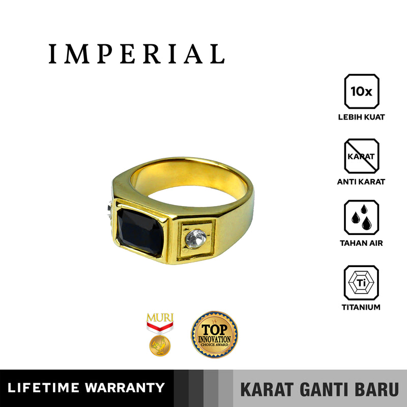 Emrys Premium Ring IMPERIAL Real Titanium Anti Karat Cincin Titanium Pria Wanita