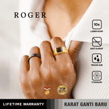 Emrys Premium Ring ROGER Real Titanium Anti Karat Cincin Titanium Pria Wanita