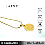 Emrys Liontin Set SAINT COIN + SIERRA Real Titanium Anti Karat Kalung Liontin Titanium Pria Wanita