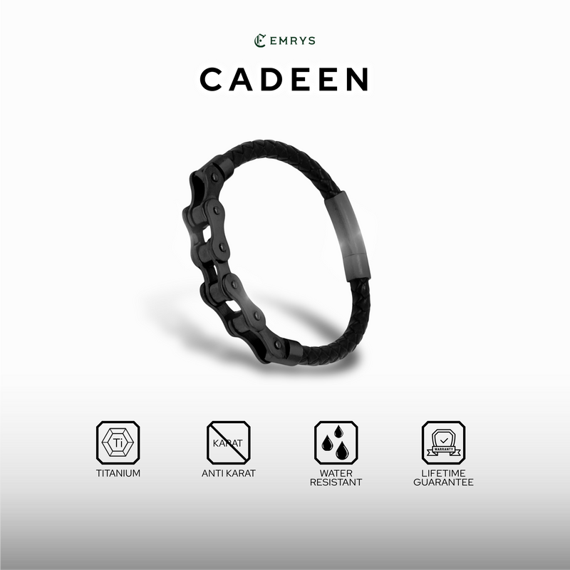 Emrys CADEEN Real Leather Gelang Kulit Asli Pria Wanita
