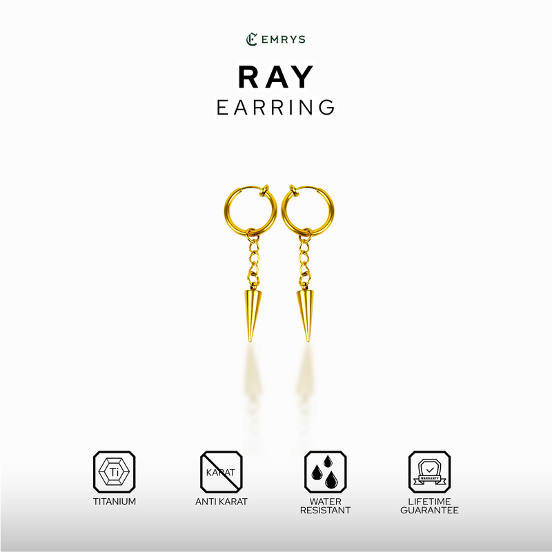 Emrys RAY ANTING Jepit Titanium Anti Karat Pria dan Wanita