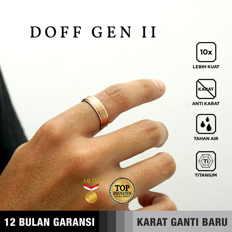 Emrys Simple Ring ROSE GOLD DOFF GEN II Real Titanium Anti Karat Cincin Titanium Pria Wanita