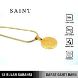 Emrys Liontin Set SAINT COIN + SIERRA Real Titanium Anti Karat Kalung Liontin Titanium Pria Wanita