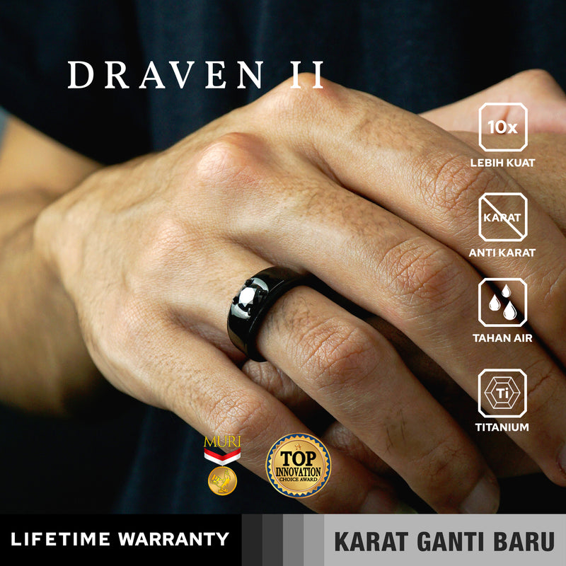 Emrys Premium Ring DRAVEN GEN II Titanium Anti Karat Pria Wanita