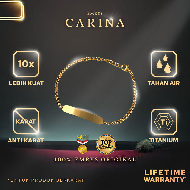 Emrys Premium CARINA Real Titanium GELANG Anti Karat Pria Wanita