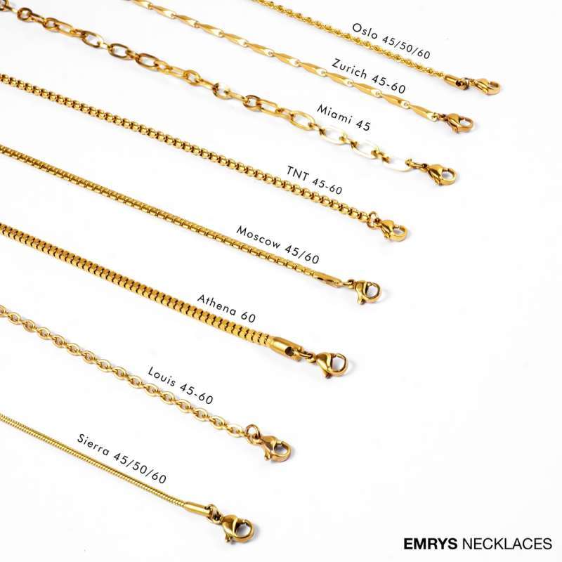 Emrys Liontin Set RADIANT Kalung Liontin Titanium Anti Karat Pria Wanita