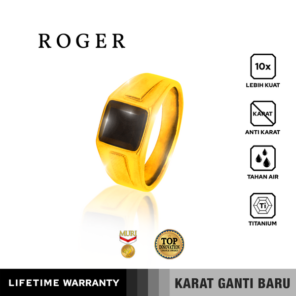 Emrys Premium Ring ROGER Real Titanium Anti Karat Cincin Titanium Pria Wanita