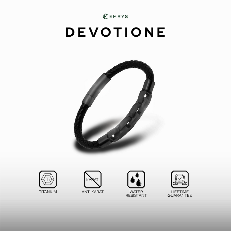 Emrys DEVOTIONE Real Leather Gelang Kulit Asli Pria Wanita