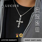 Emrys Liontin Set LUCIUS Real Titanium Anti Karat Kalung Titanium Pria Wanita