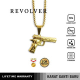 Emrys Liontin Set REVOLVER Kalung Liontin Titanium Anti Karat Pria Wanita