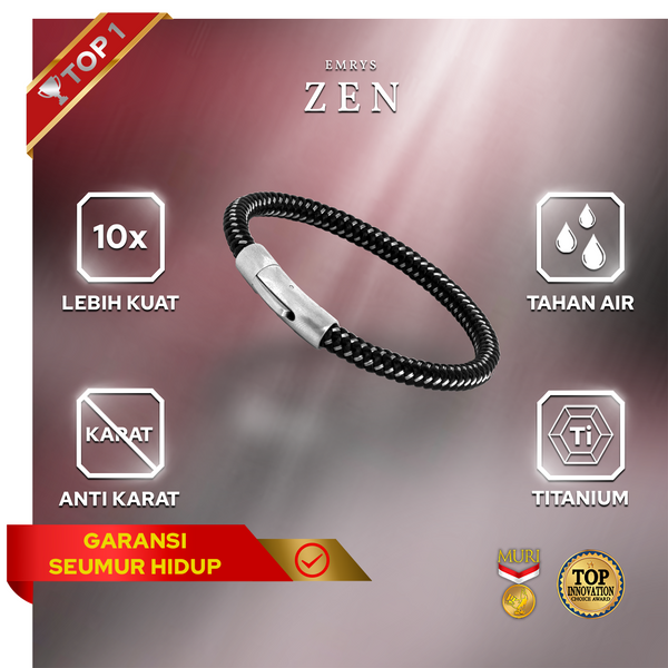 Emrys ZEN Bracelet Real Leather Gelang Kulit Pria Wanita