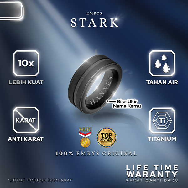 Emrys STARK Premium Ring Cincin Titanium Pria Wanita